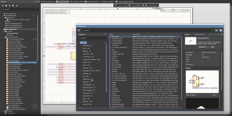Screenshot showing the supply chain control features in Altium Concord Pro