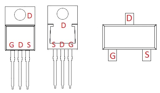 alternativoparti del transistor con piedinatura MOSFET