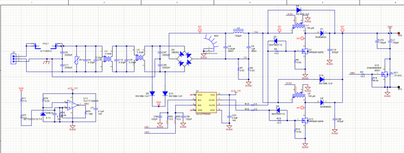 Power supply design rectifier, EMI filter, PFC, and buck converter in Altium Designer