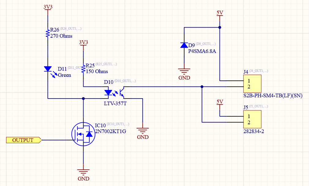 output stage schematic for a current monitor