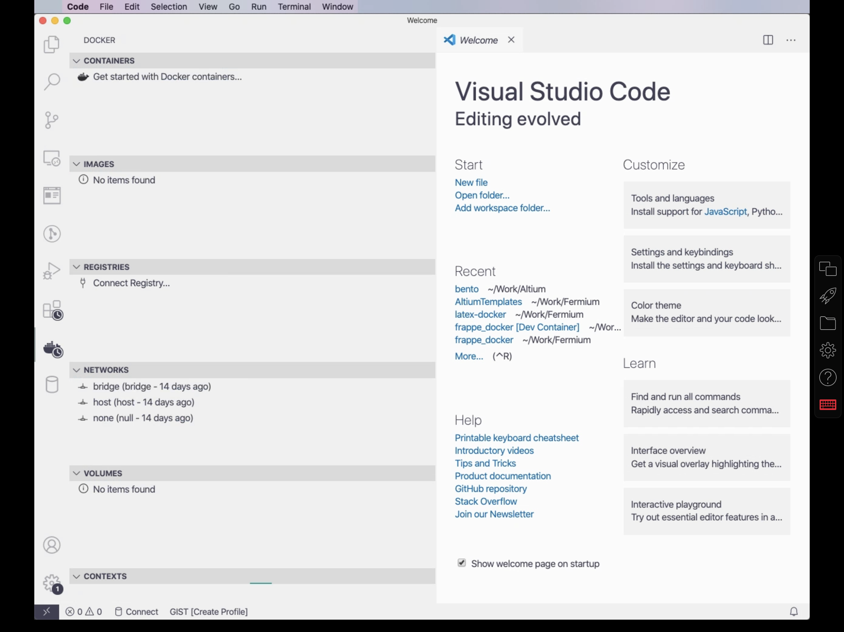 Parallels Access accessing Visual Studio Code from my MacBook Pro at home