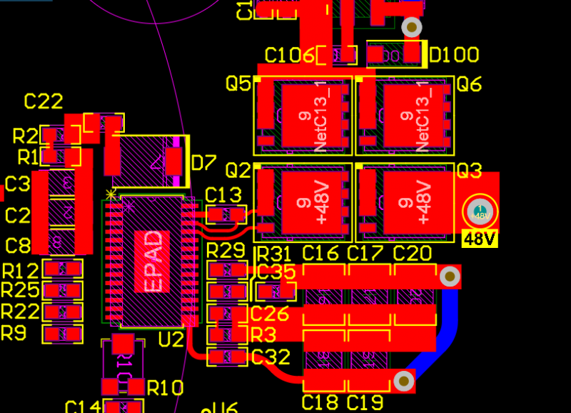Copper connection in circuit board layout