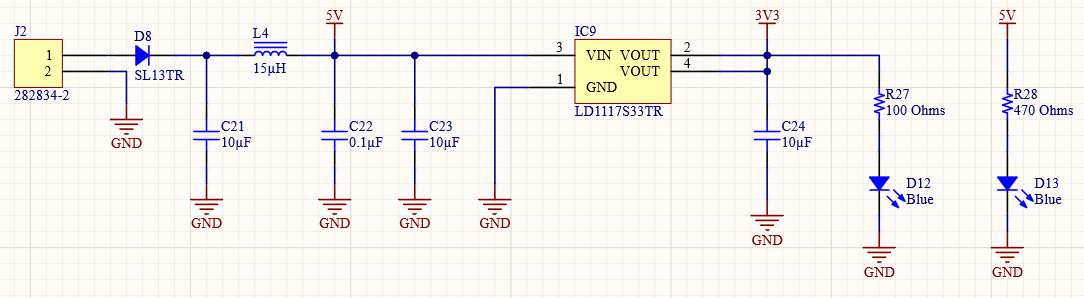 Power supply unit schematic for a current monitor
