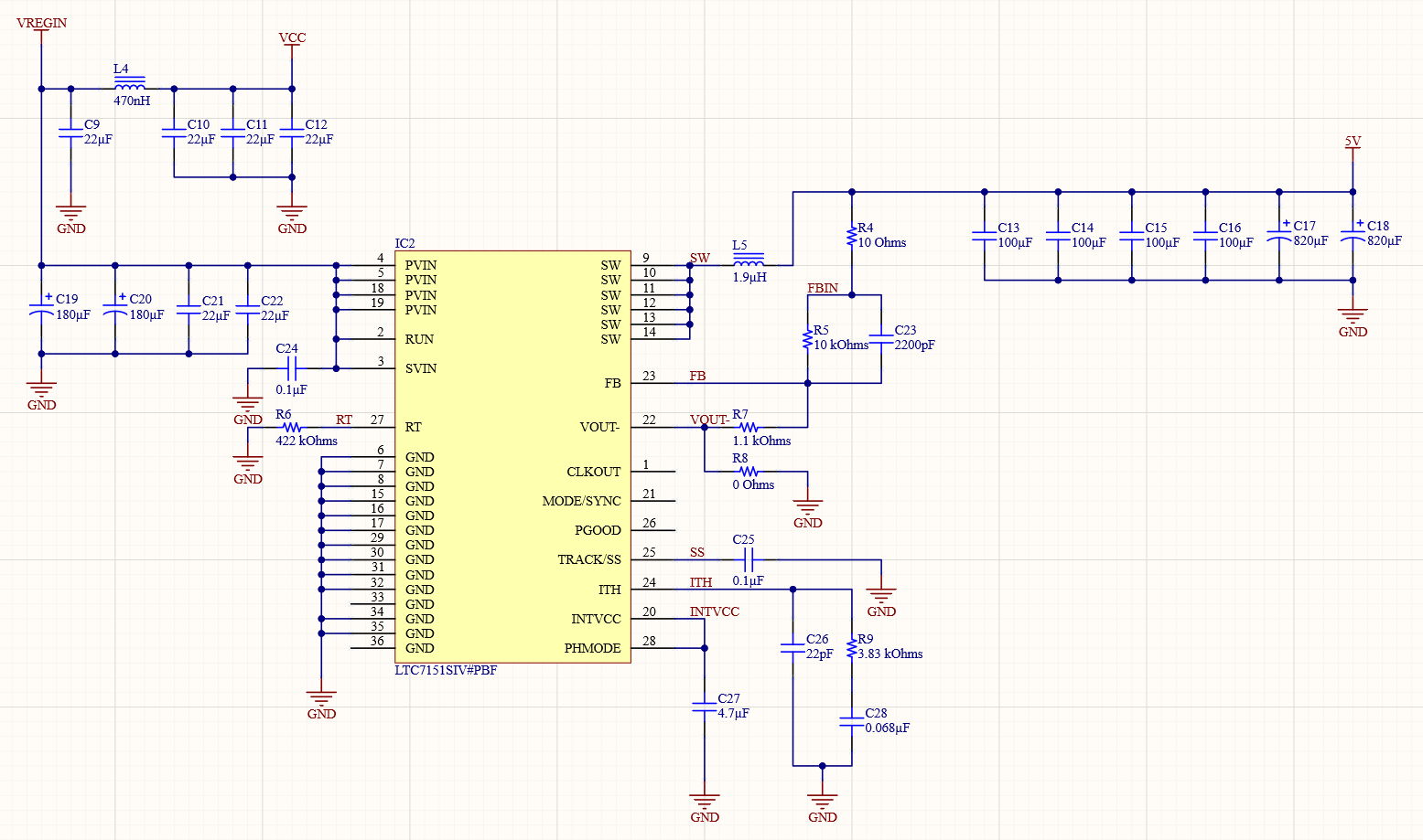 Regulator Schematic for low noise voltage regulator