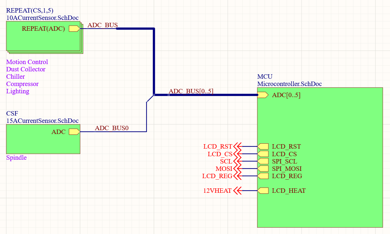 Repeated schematic section current monitor