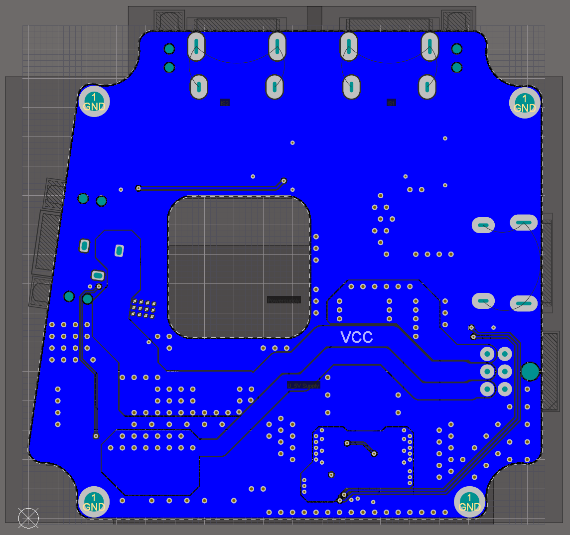Routed Layout Bottom for low noise voltage regulator