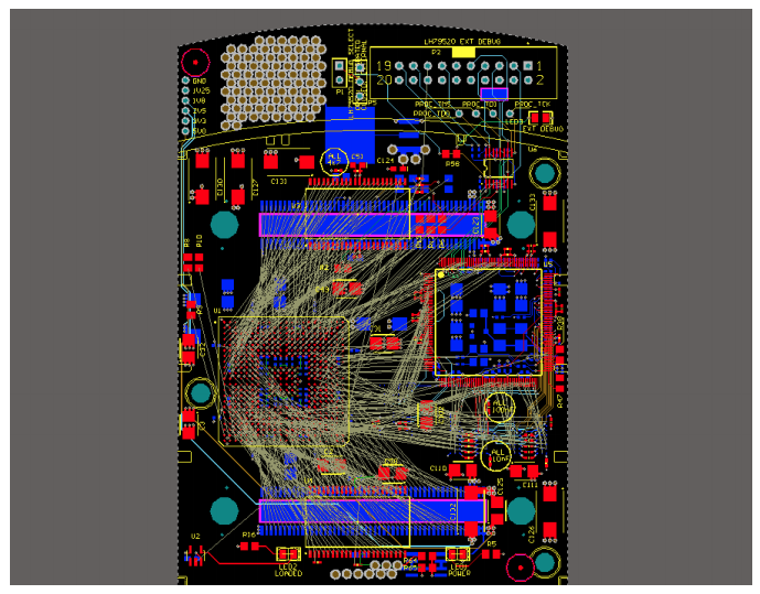 多くのコネクションの交差があるPCB