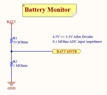 Battery Monitor Voltage Divider schematic