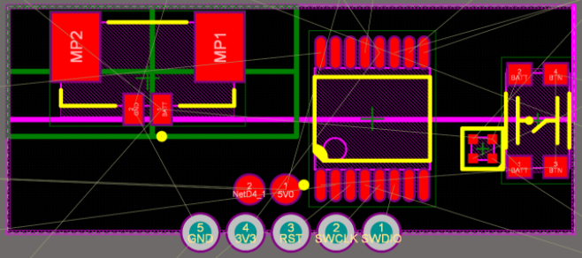 2D view of critical components placed in Altium Designer