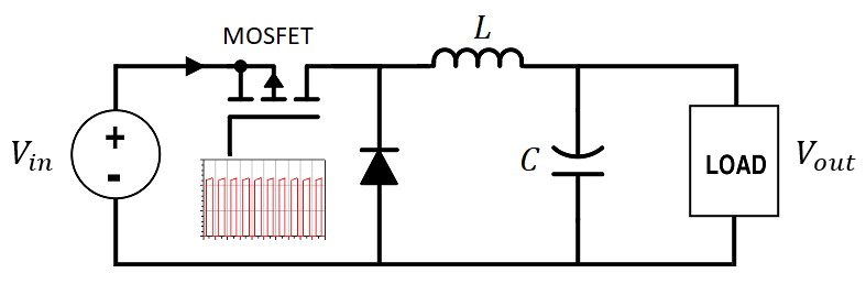 How to select an inductor for a buck converter in a circuit diagram