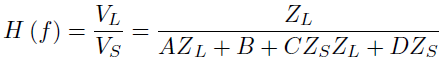 Transfer function from ABCD parameters