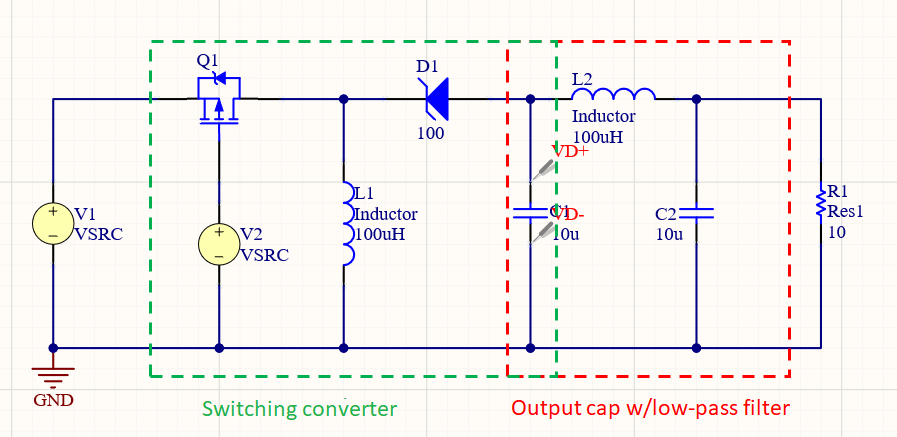 Switching power supply output filter
