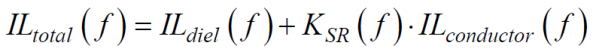 Total insertion losses with roughness for modeling causal systems