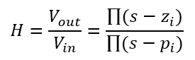 Transfer function equation