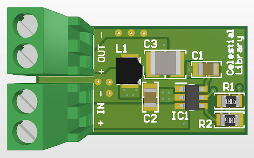 3D view of the PCB proper 