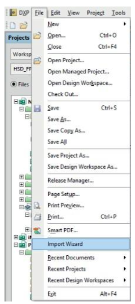 Selezionate il menu File in alto sulla schermata, quindi selezionate Importazione guidata dal menu File.
