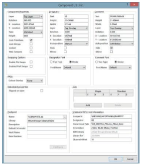 Configuration des propriétés des composants dans Altium Designer