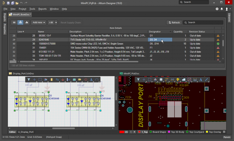 Screenshot of the design environment in Altium Designer