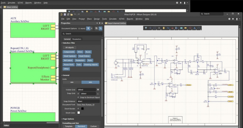 Hierarchische Schaltpläne in Altium Designer - Schaltplaneditor